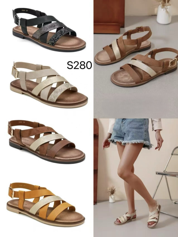 Sandały płaskie damskie Roz 36-41 / 12 par 1